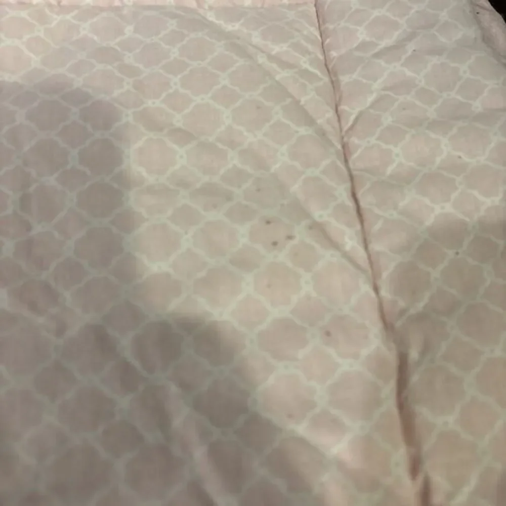 LAMBS & IVY Baby  Crib Blanket/Quilt ‎ Pink Black White Satin, Puffy, Reversible